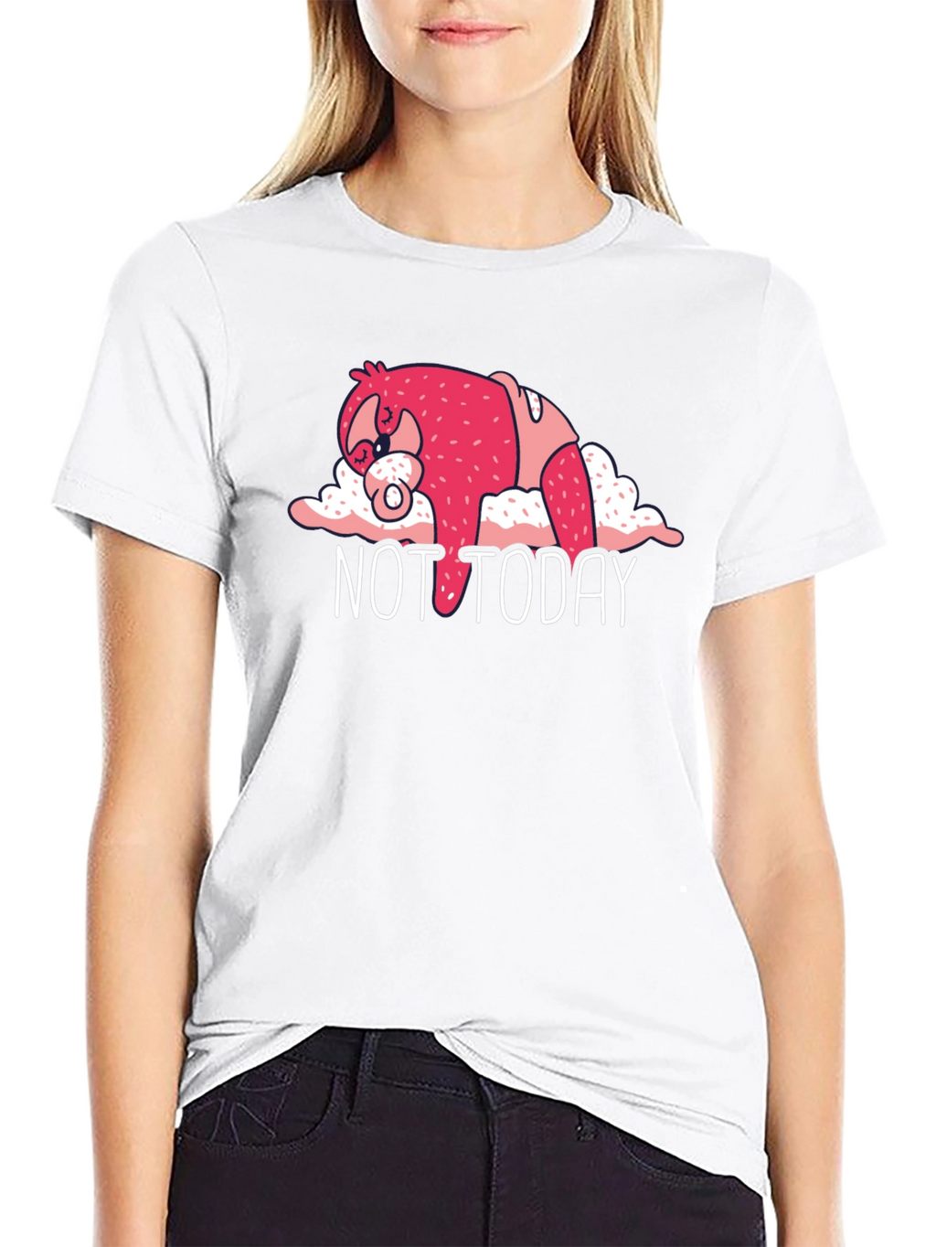 Not Today Sloth Graphic Tee - Black