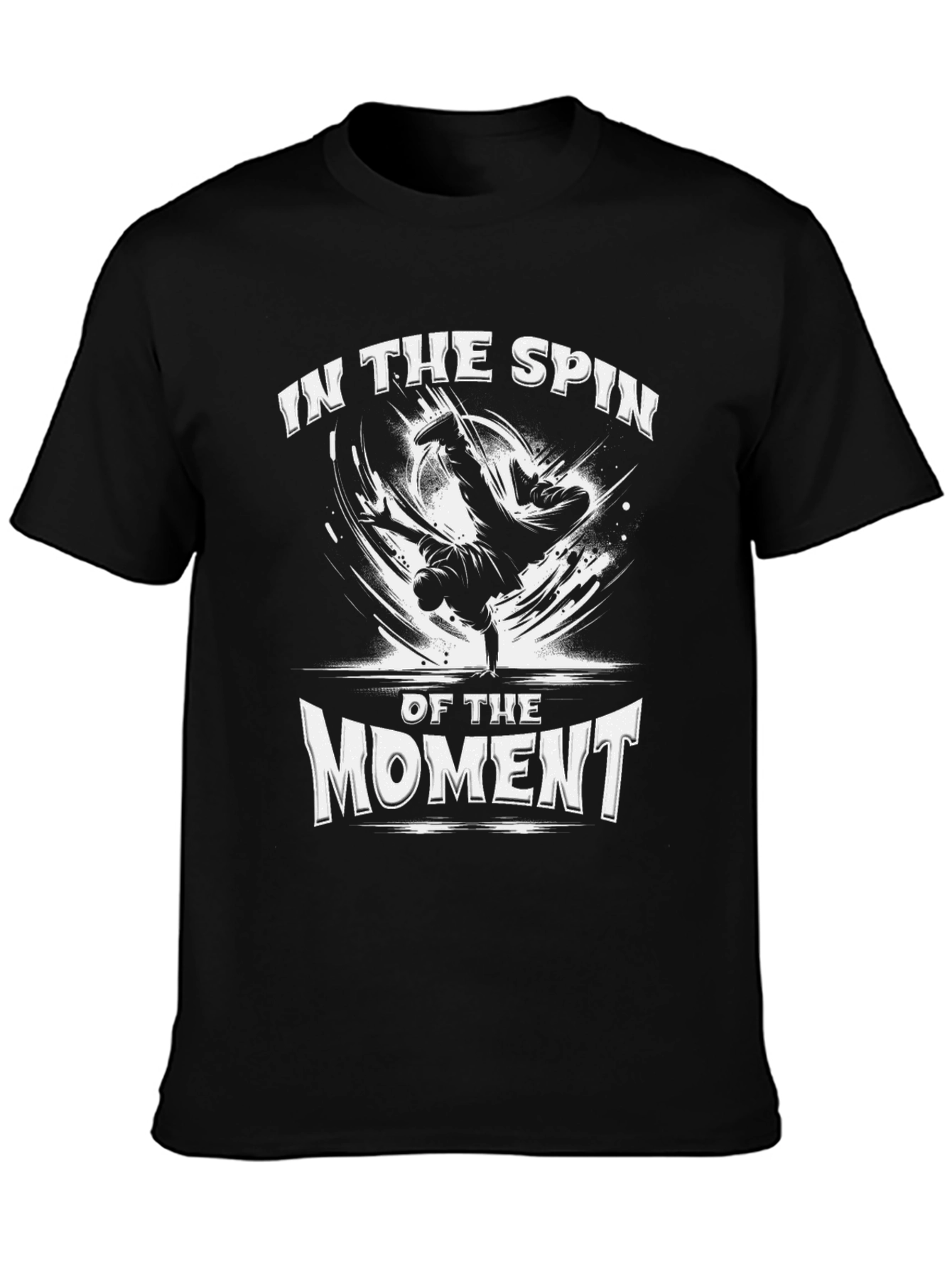 In The Spin of The Moment Black Graphic Tee