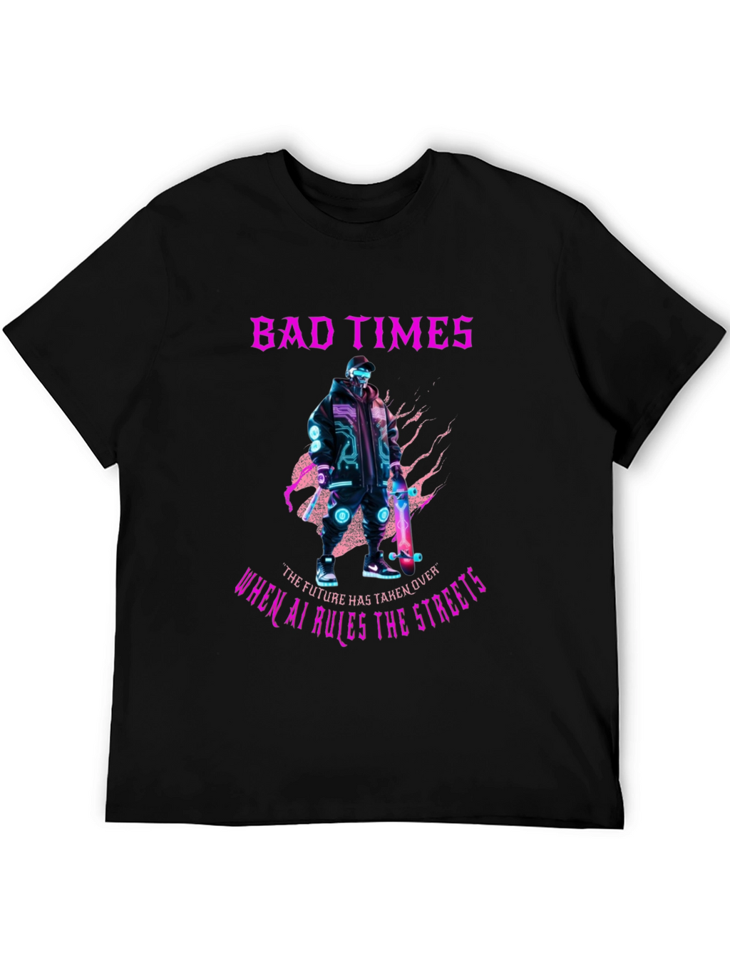 Cyberpunk AI T-Shirt - Bad Times Ahead