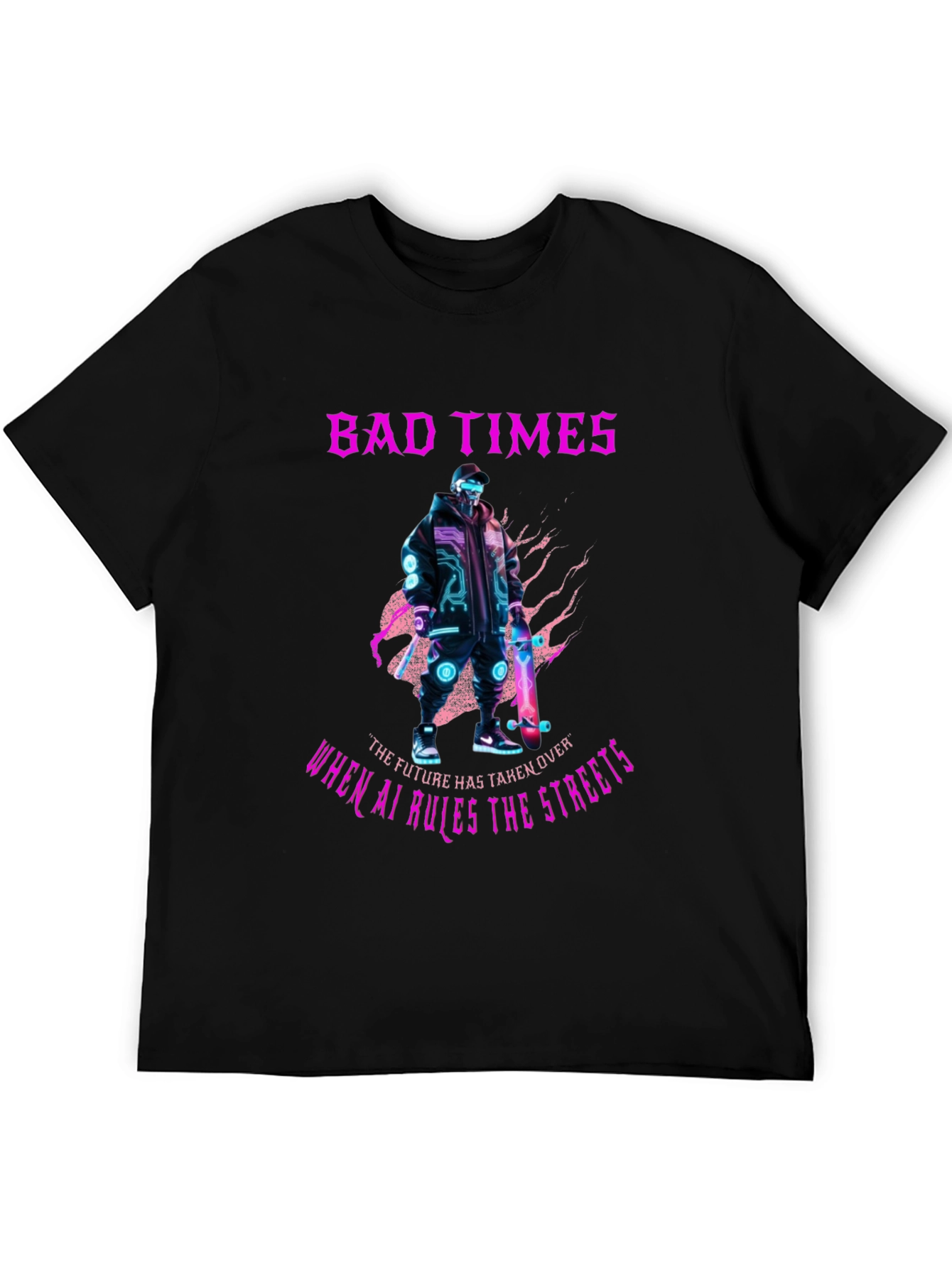 Cyberpunk AI T-Shirt - Bad Times Ahead