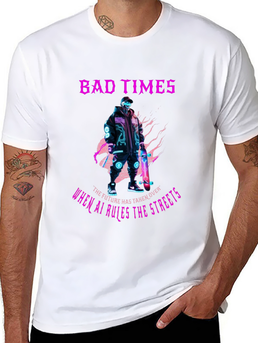 Cyberpunk AI T-Shirt - Bad Times Ahead
