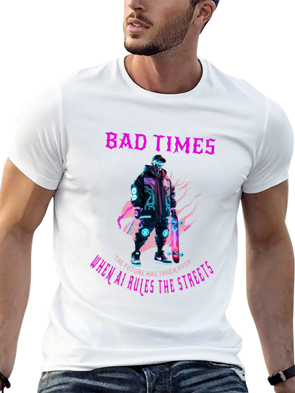 Cyberpunk AI T-Shirt - Bad Times Ahead