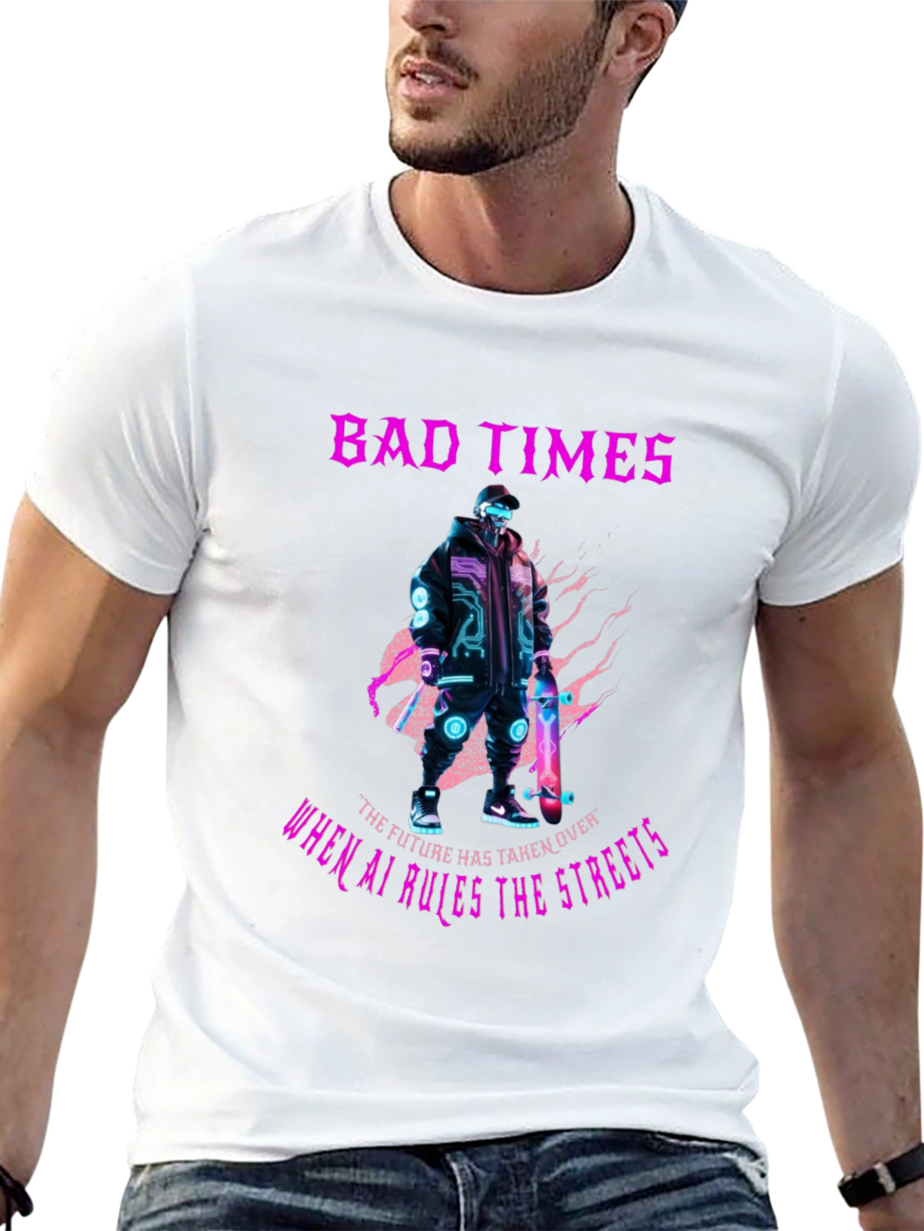 Cyberpunk AI T-Shirt - Bad Times Ahead
