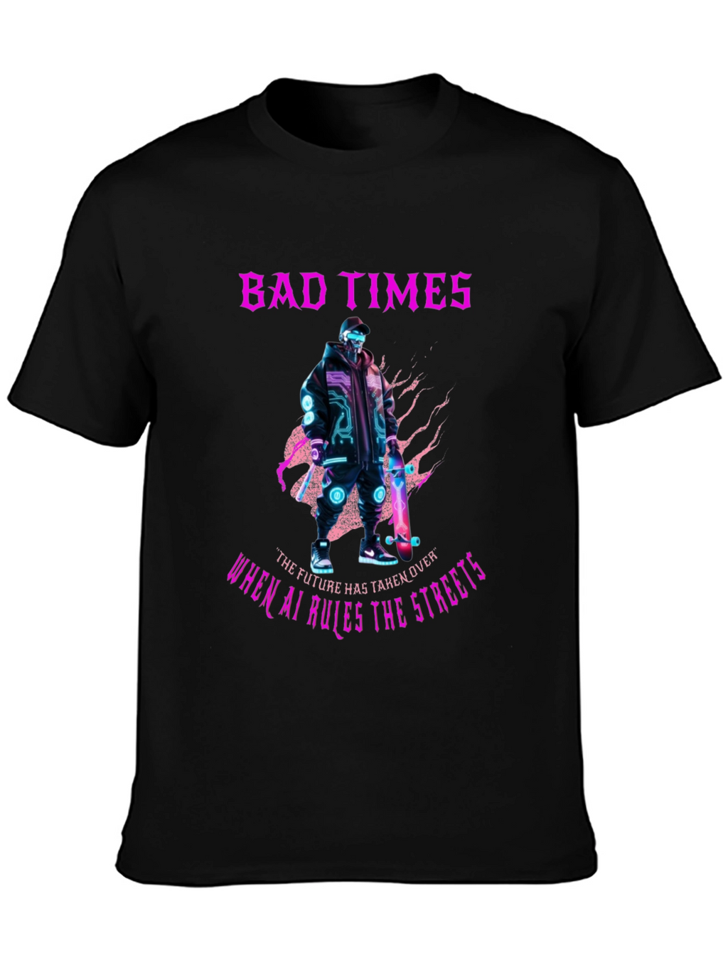 Cyberpunk AI T-Shirt - Bad Times Ahead