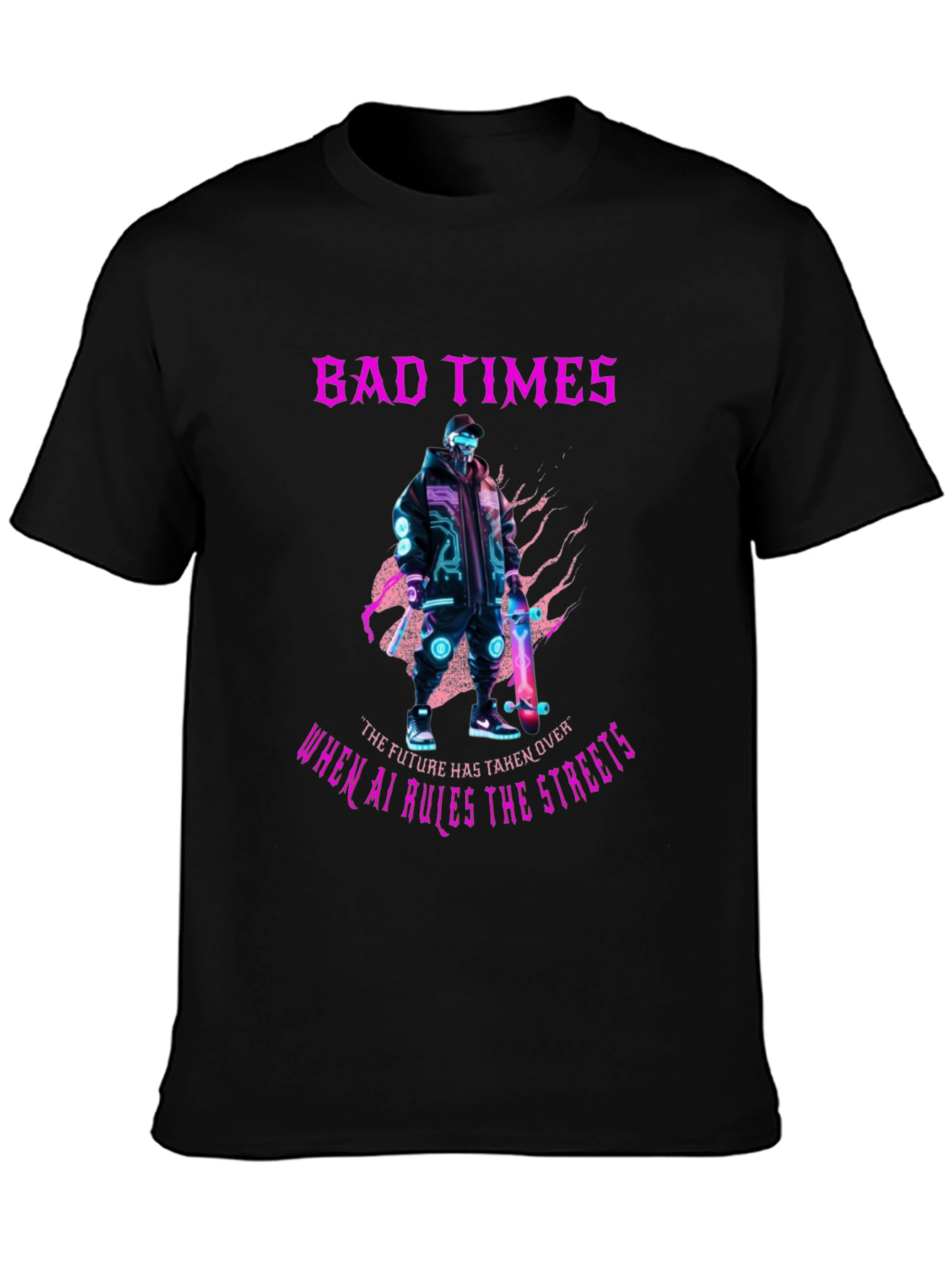 Cyberpunk AI T-Shirt - Bad Times Ahead