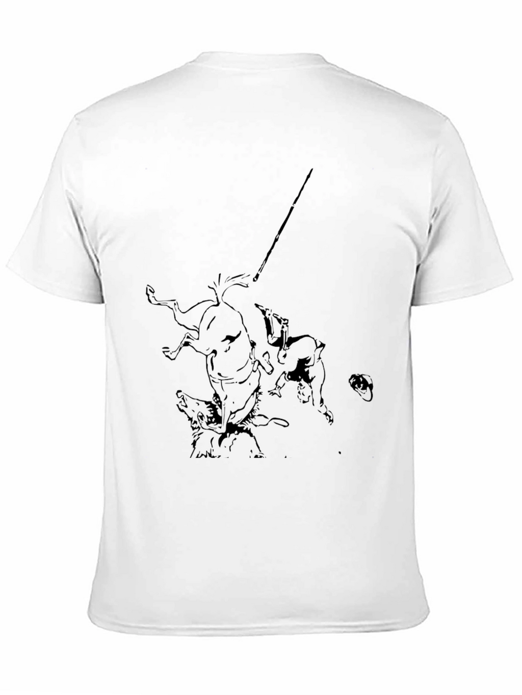 Mens Black Graphic Tee - Medieval Hunting Scene