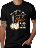 Country Music Graphic T-Shirt - Black