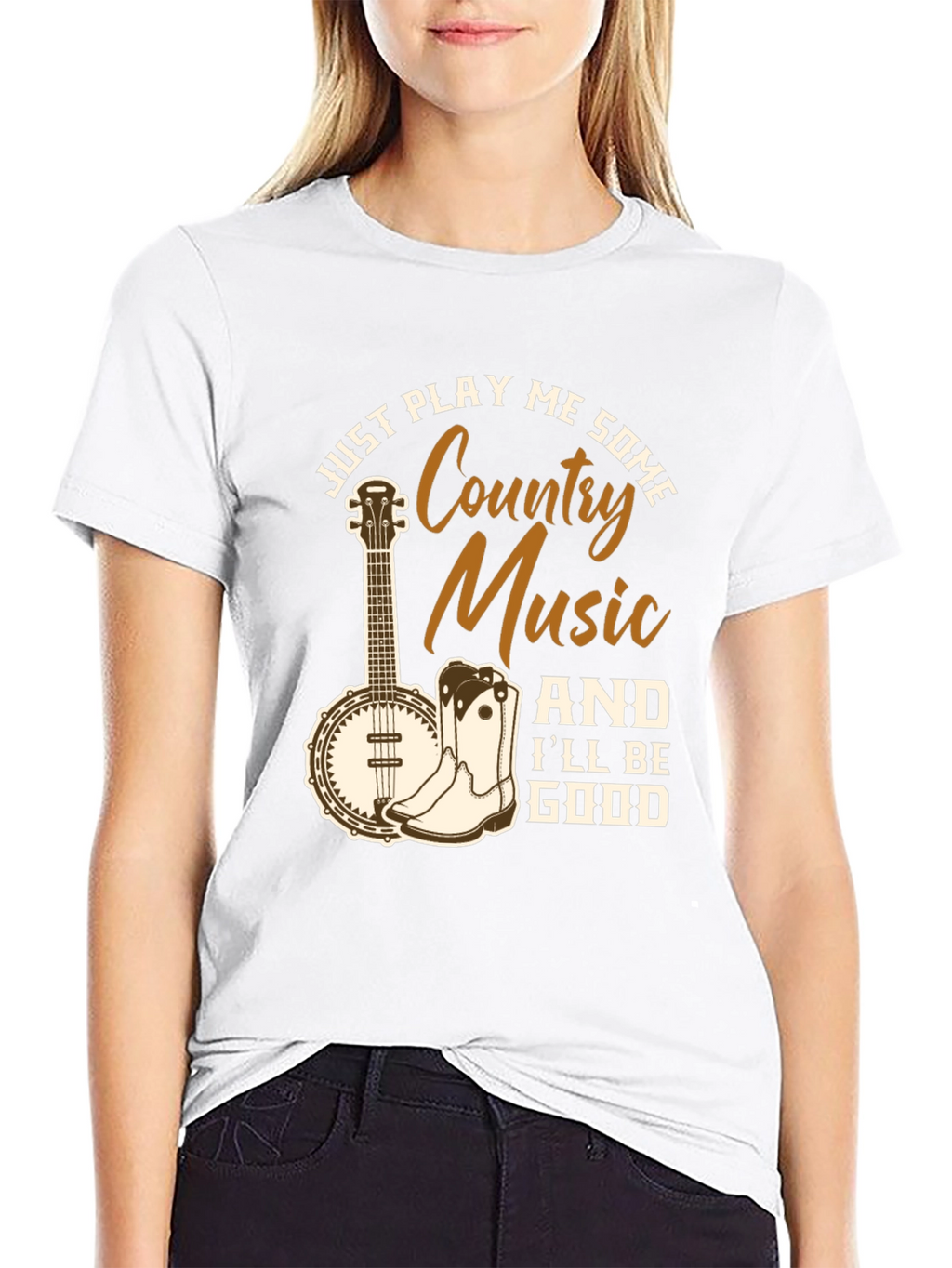 Country Music Graphic T-Shirt - Black
