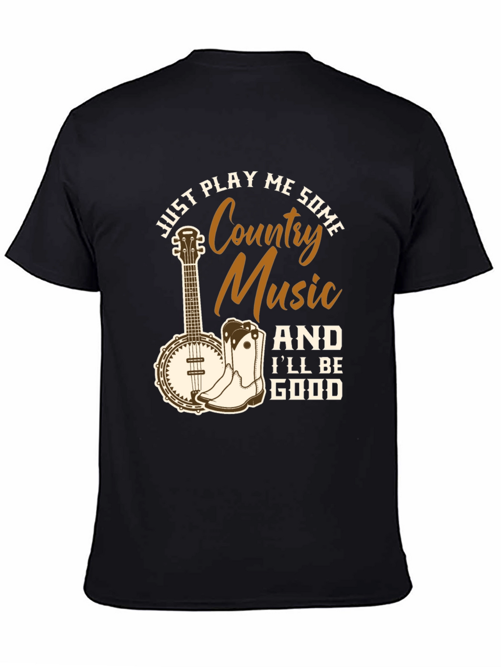 Country Music Graphic T-Shirt - Black