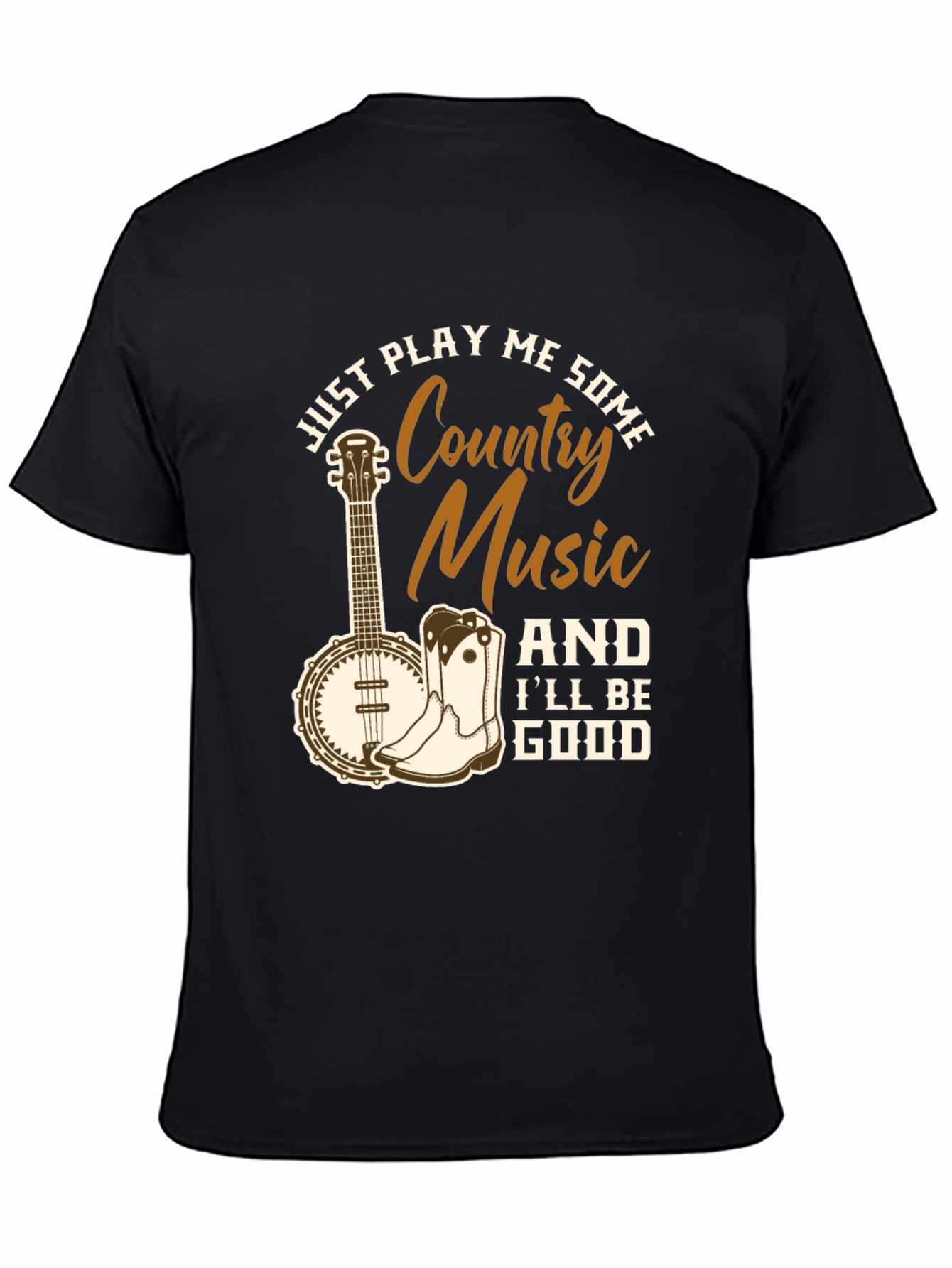 Country Music Graphic T-Shirt - Black