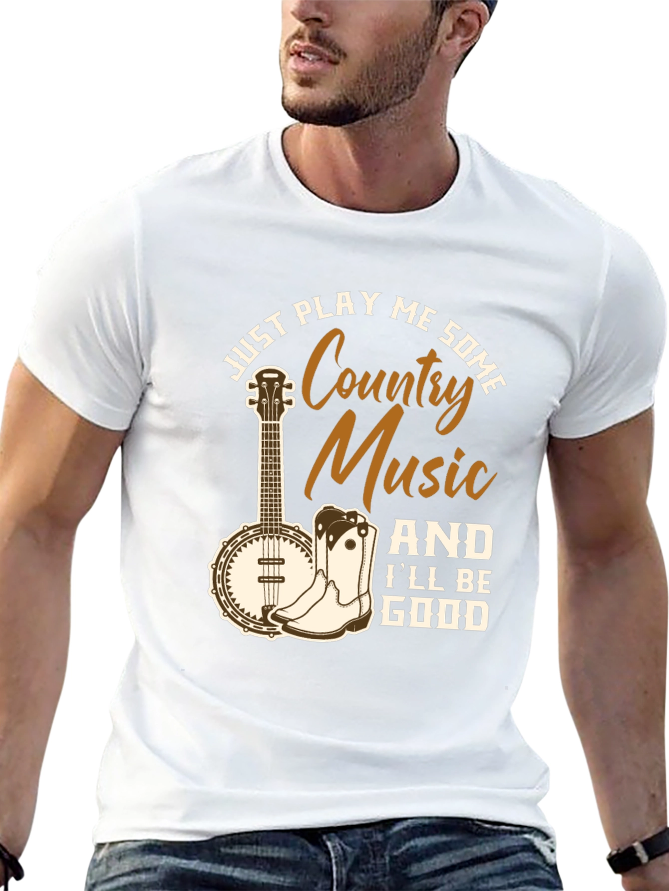 Country Music Graphic T-Shirt - Black