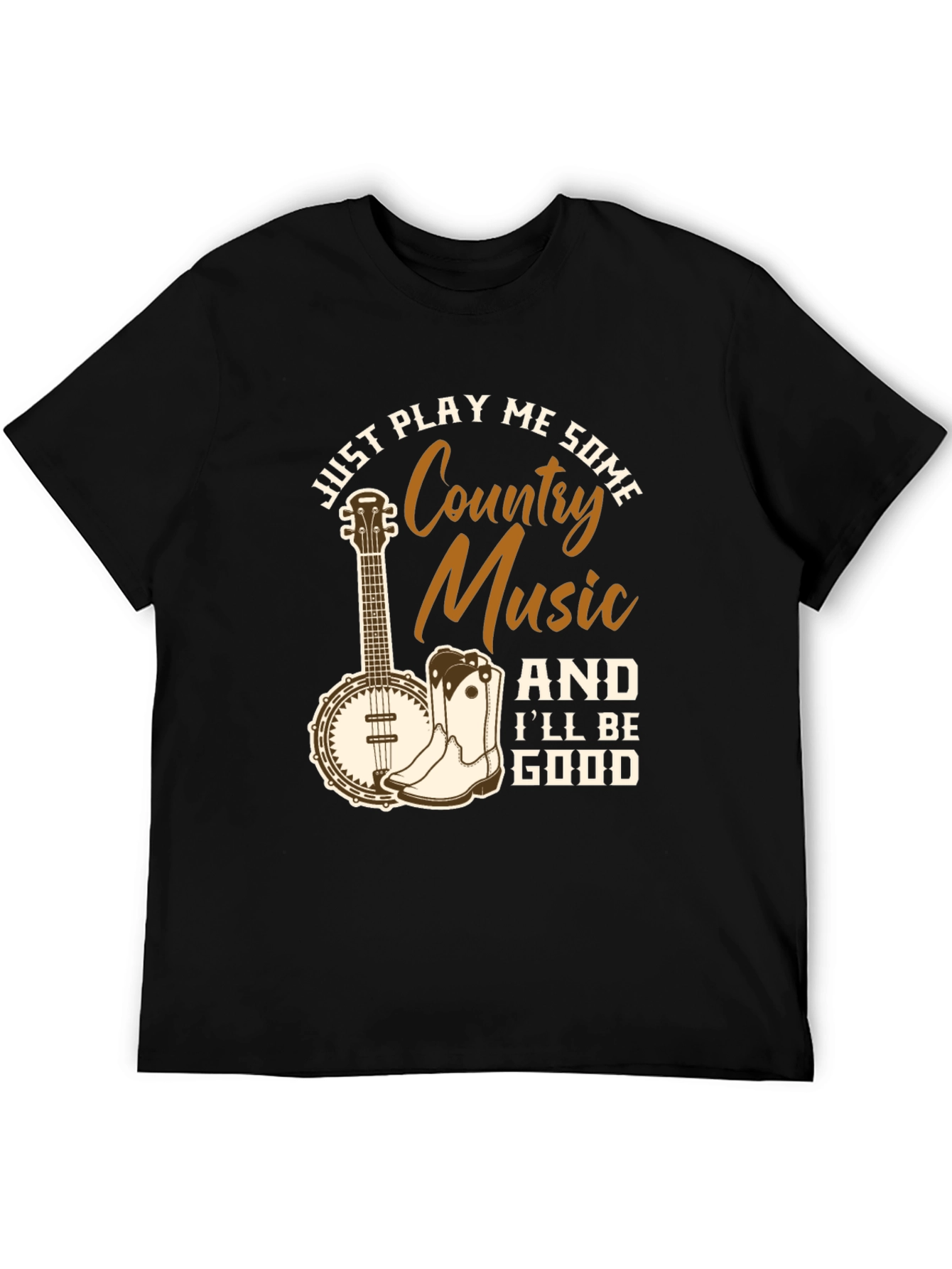 Country Music Graphic T-Shirt - Black
