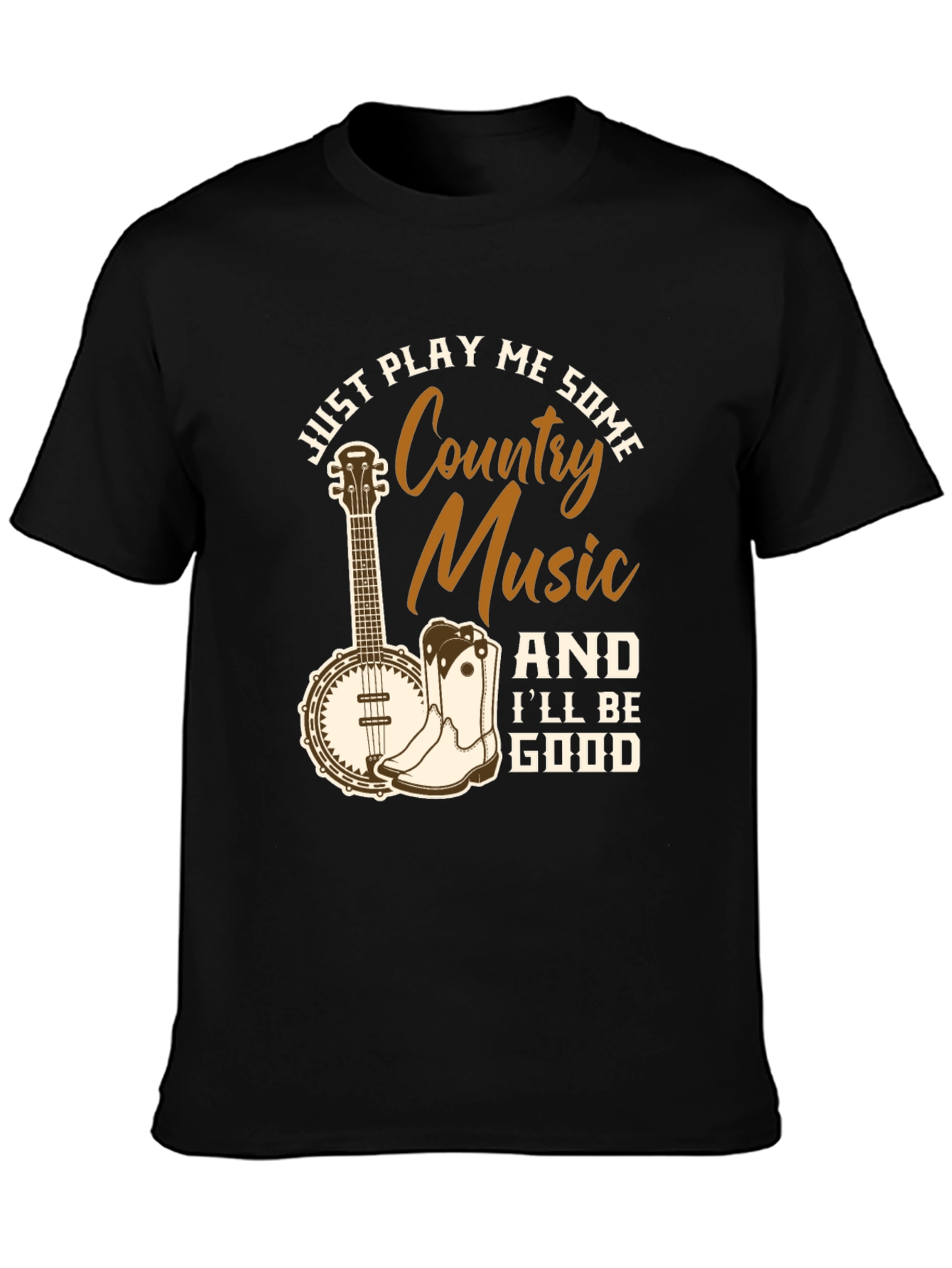 Country Music Graphic T-Shirt - Black