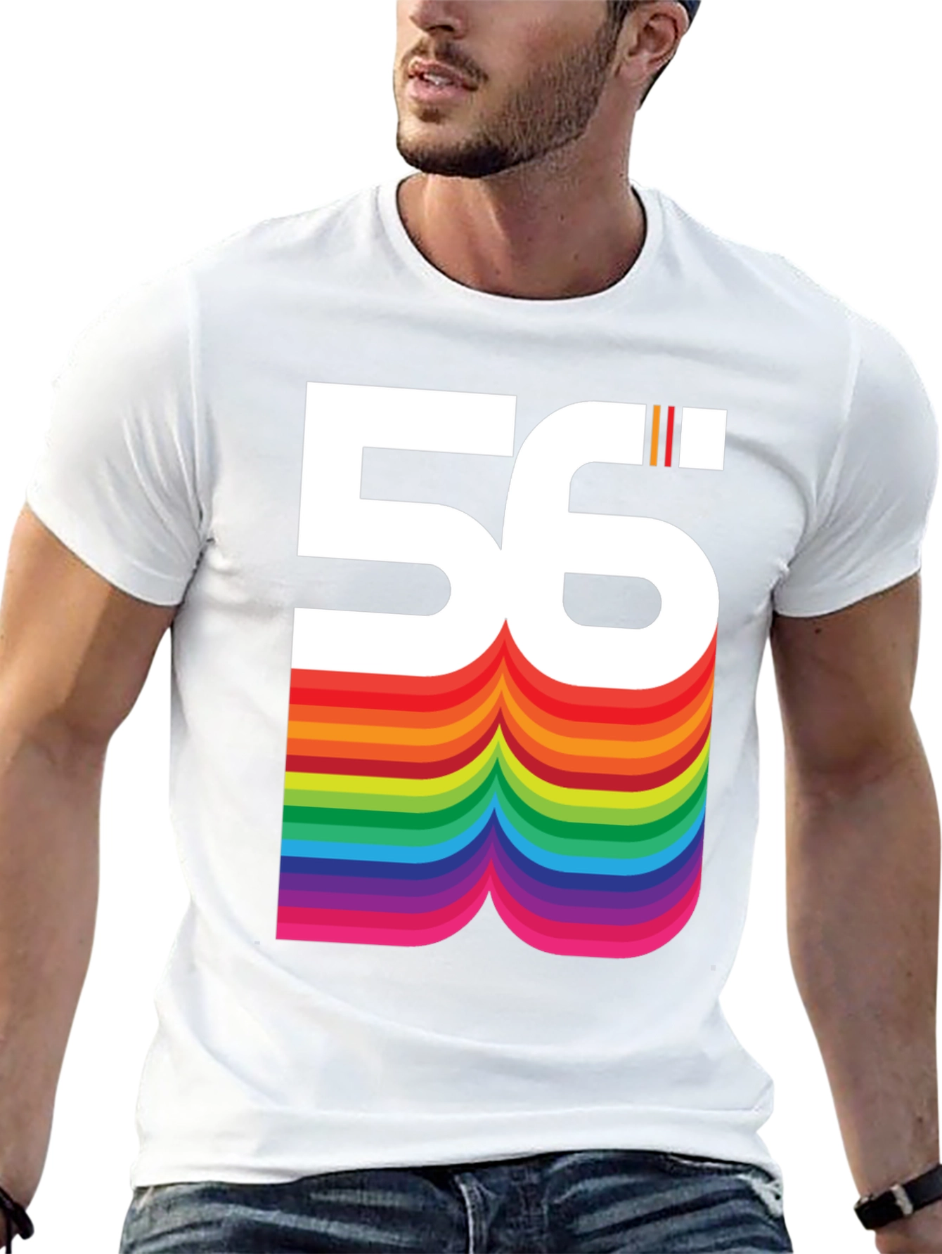 Retro Rainbow 56 Graphic T-Shirt