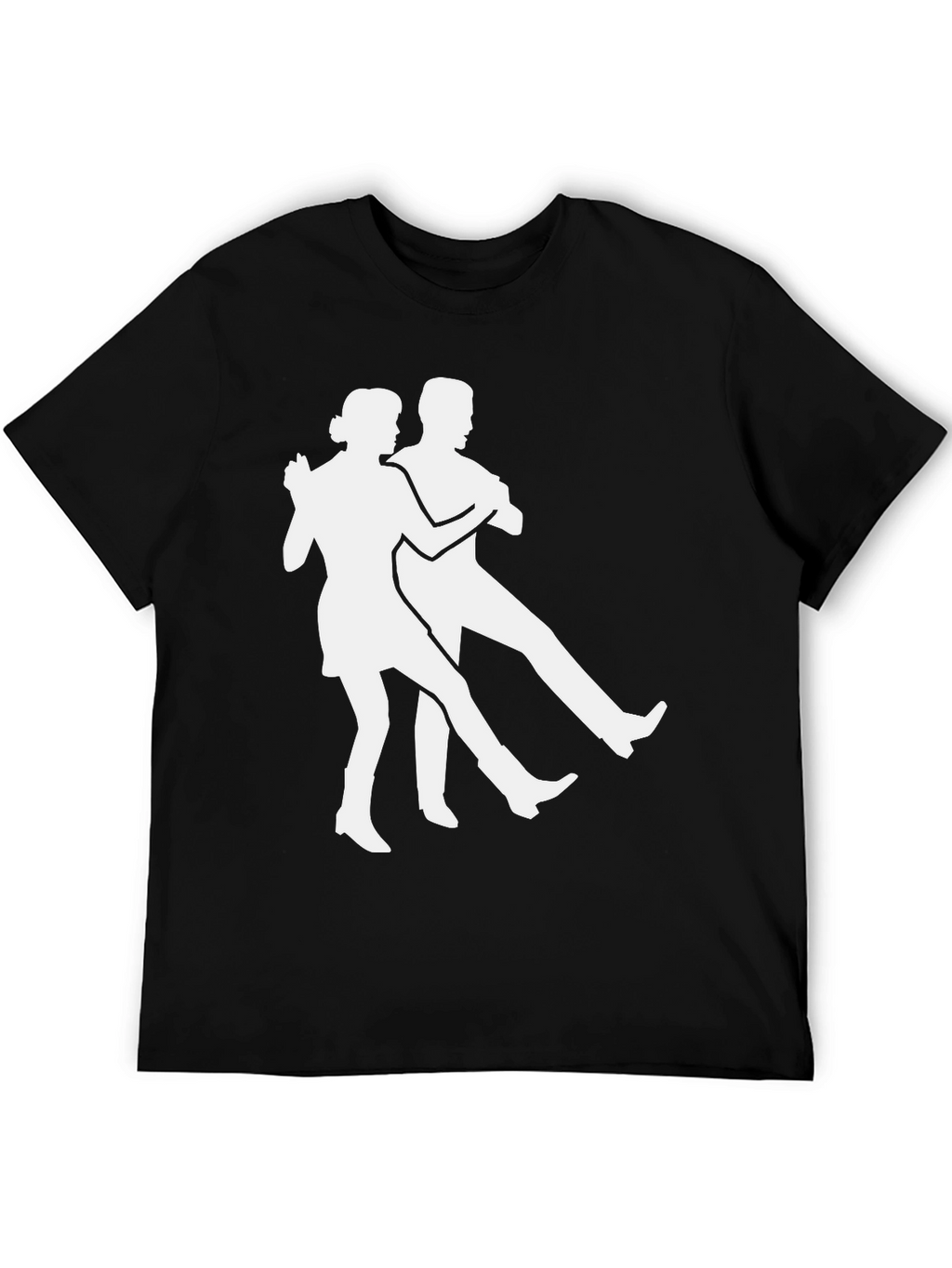 Dancing Duo Graphic Tee - Black Cotton T-Shirt