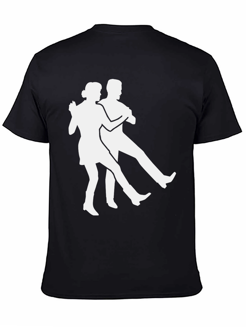 Dancing Duo Graphic Tee - Black Cotton T-Shirt