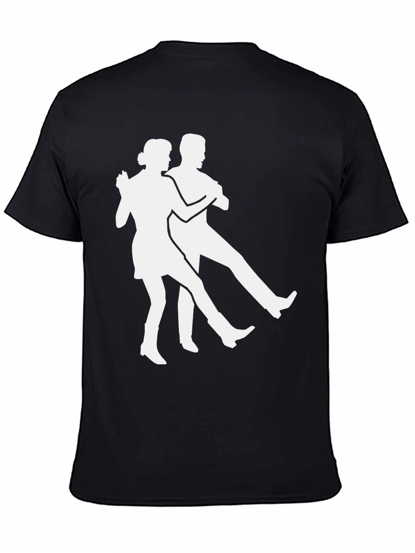 Dancing Duo Graphic Tee - Black Cotton T-Shirt