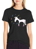 Unicorn Music Notes Graphic T-Shirt