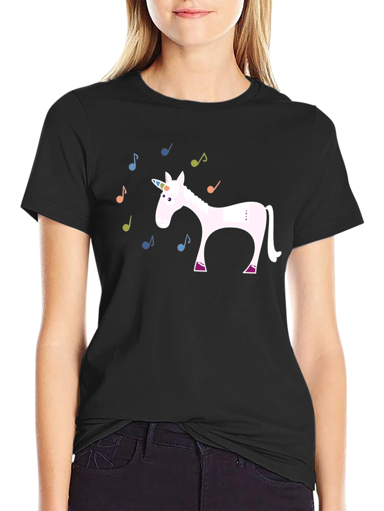Unicorn Music Notes Graphic T-Shirt