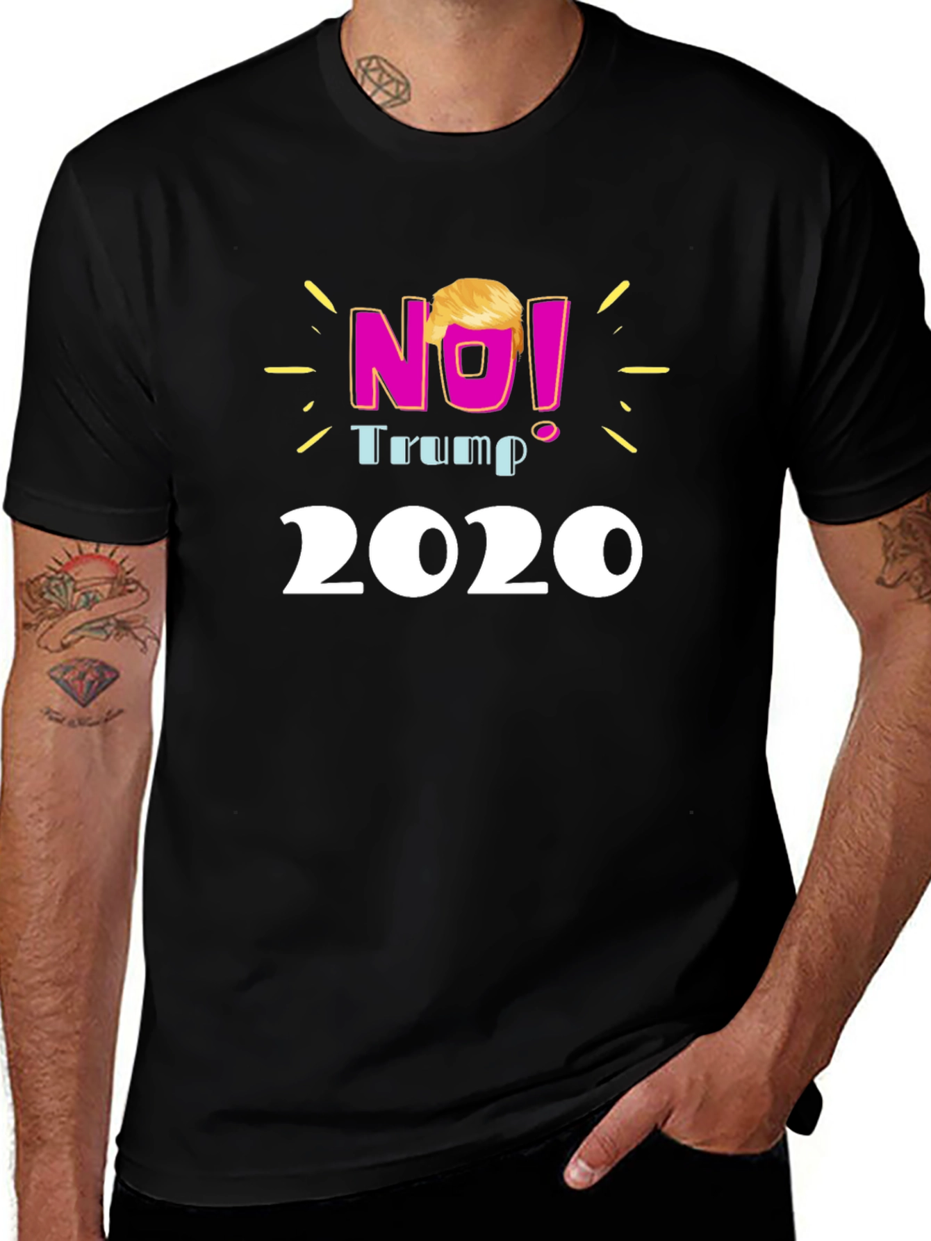 No! Trump 2020 Black T-Shirt
