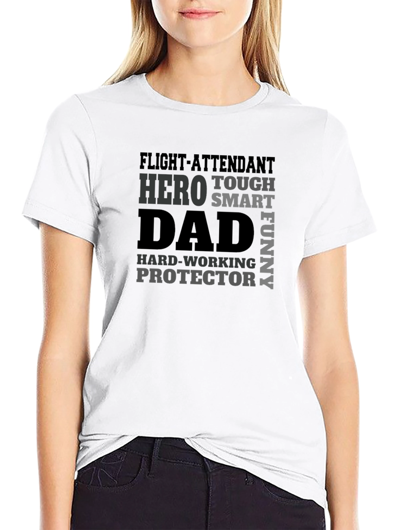 Flight Attendant Dad Hero Graphic T-Shirt
