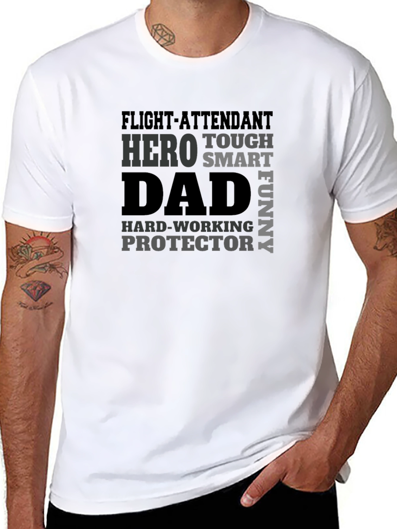 Flight Attendant Dad Hero Graphic T-Shirt