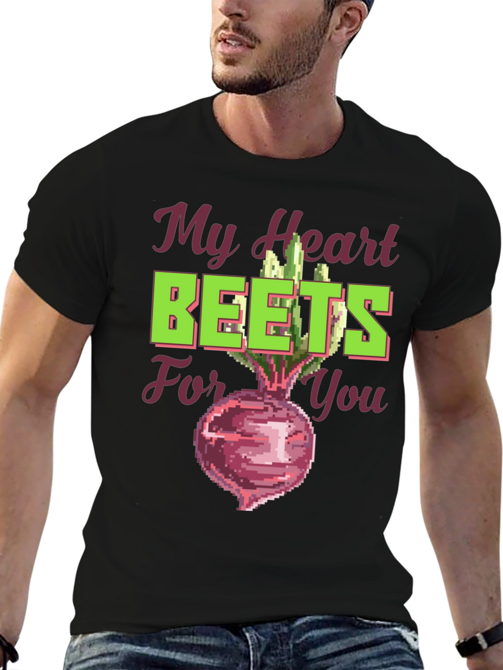 My Heart Beets For You Funny Graphic T-Shirt