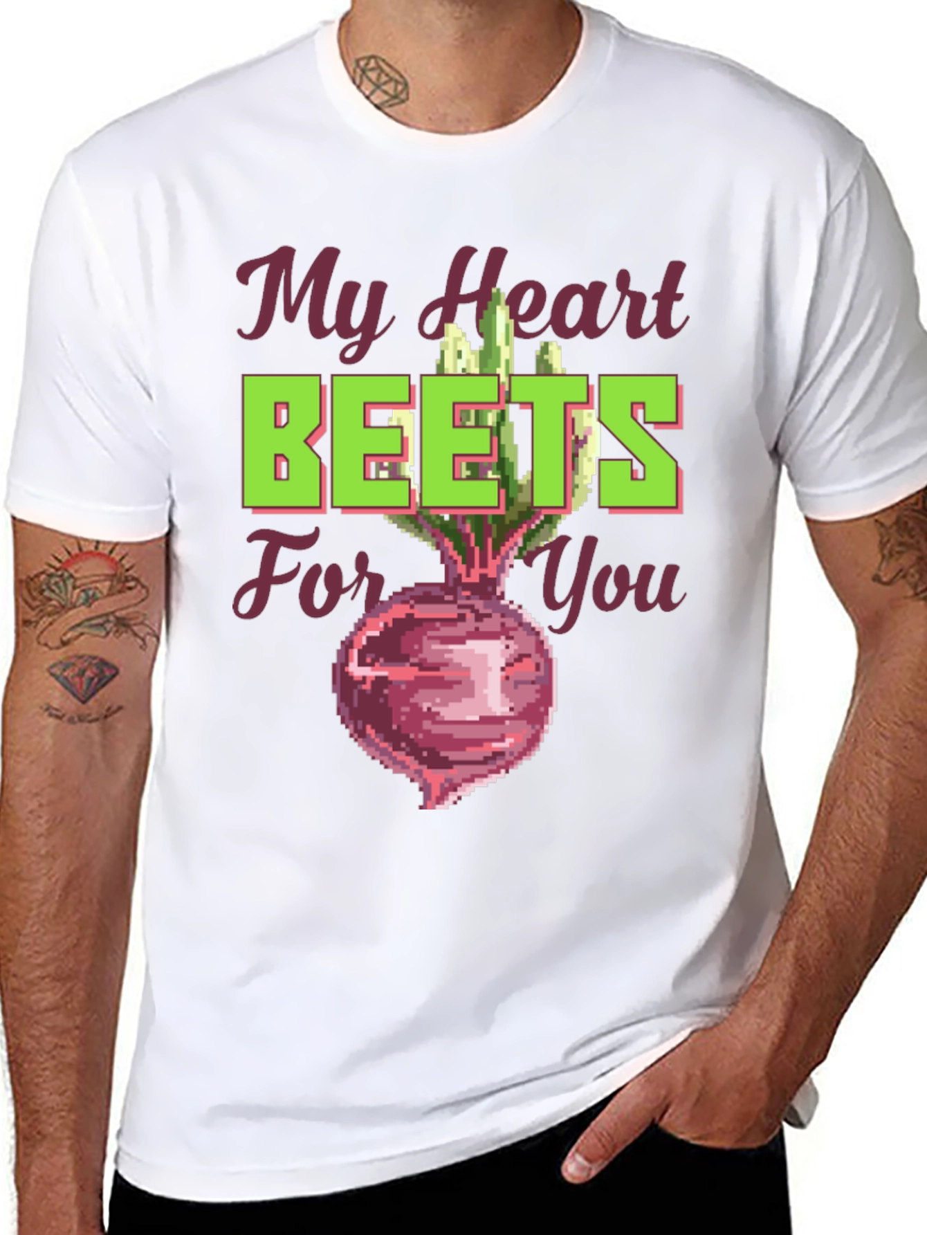My Heart Beets For You Funny Graphic T-Shirt