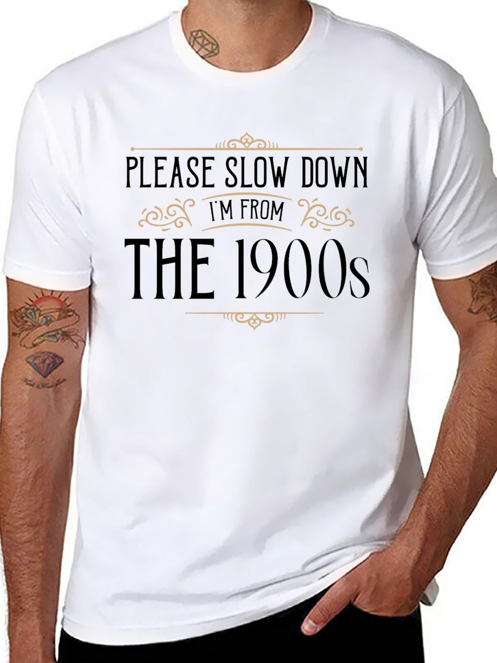 Please Slow Down Im From The 1900s Black T-Shirt