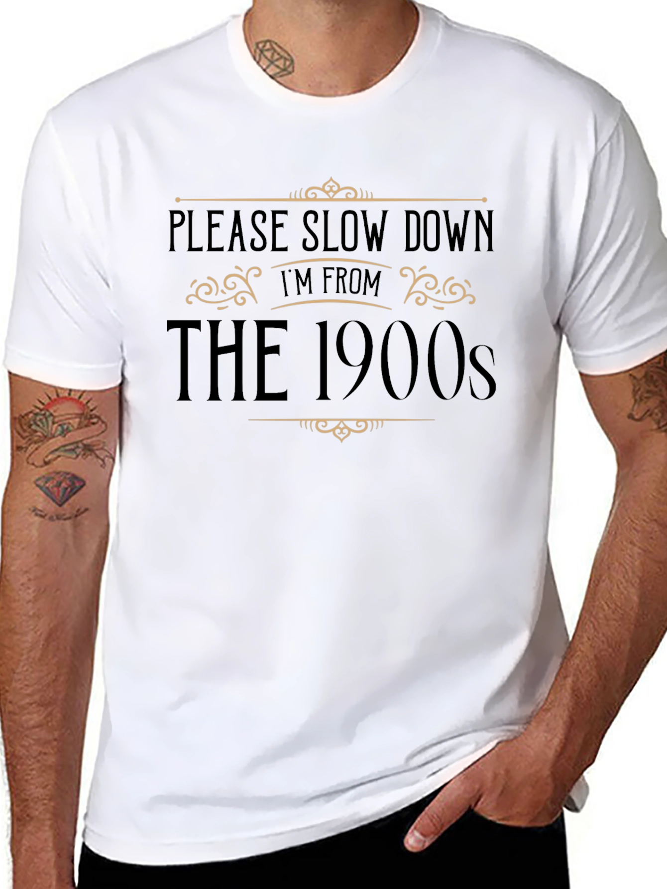 Please Slow Down Im From The 1900s Black T-Shirt