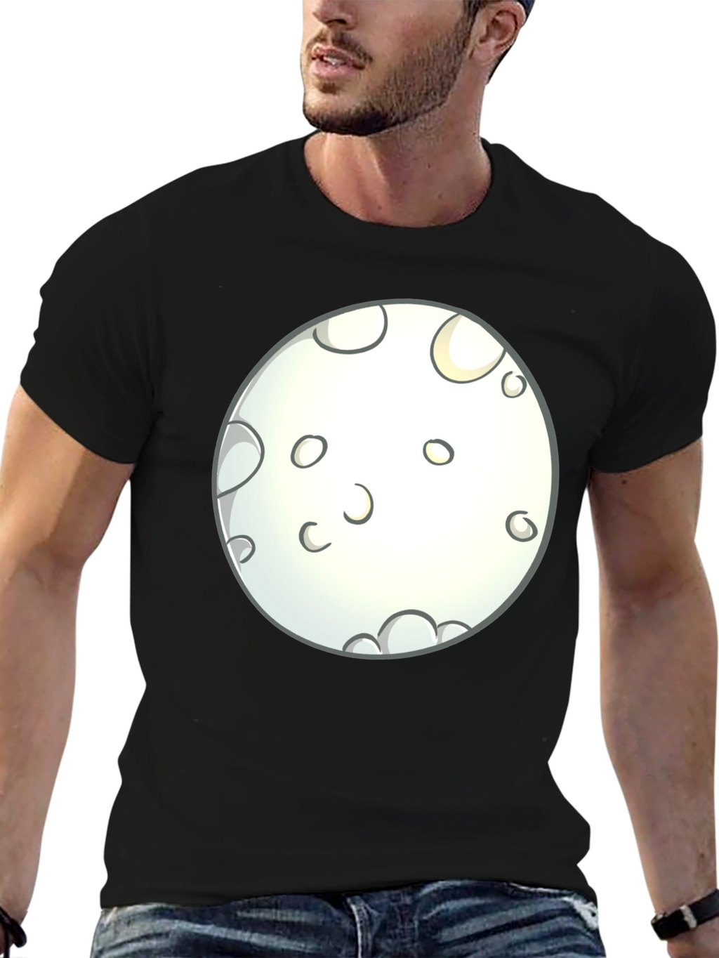 Moon Graphic Black T-Shirt - Casual Wear