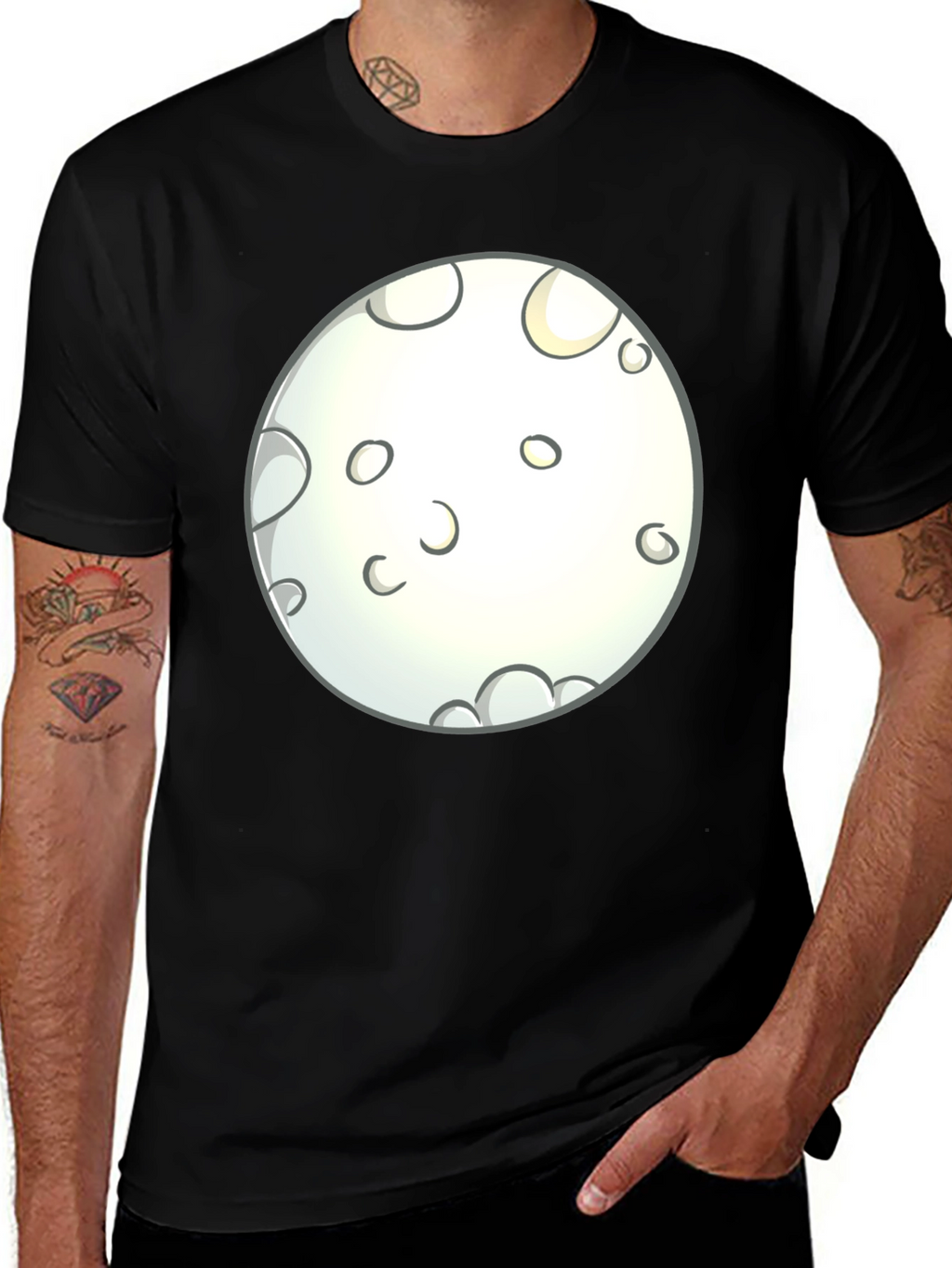Moon Graphic Black T-Shirt - Casual Wear