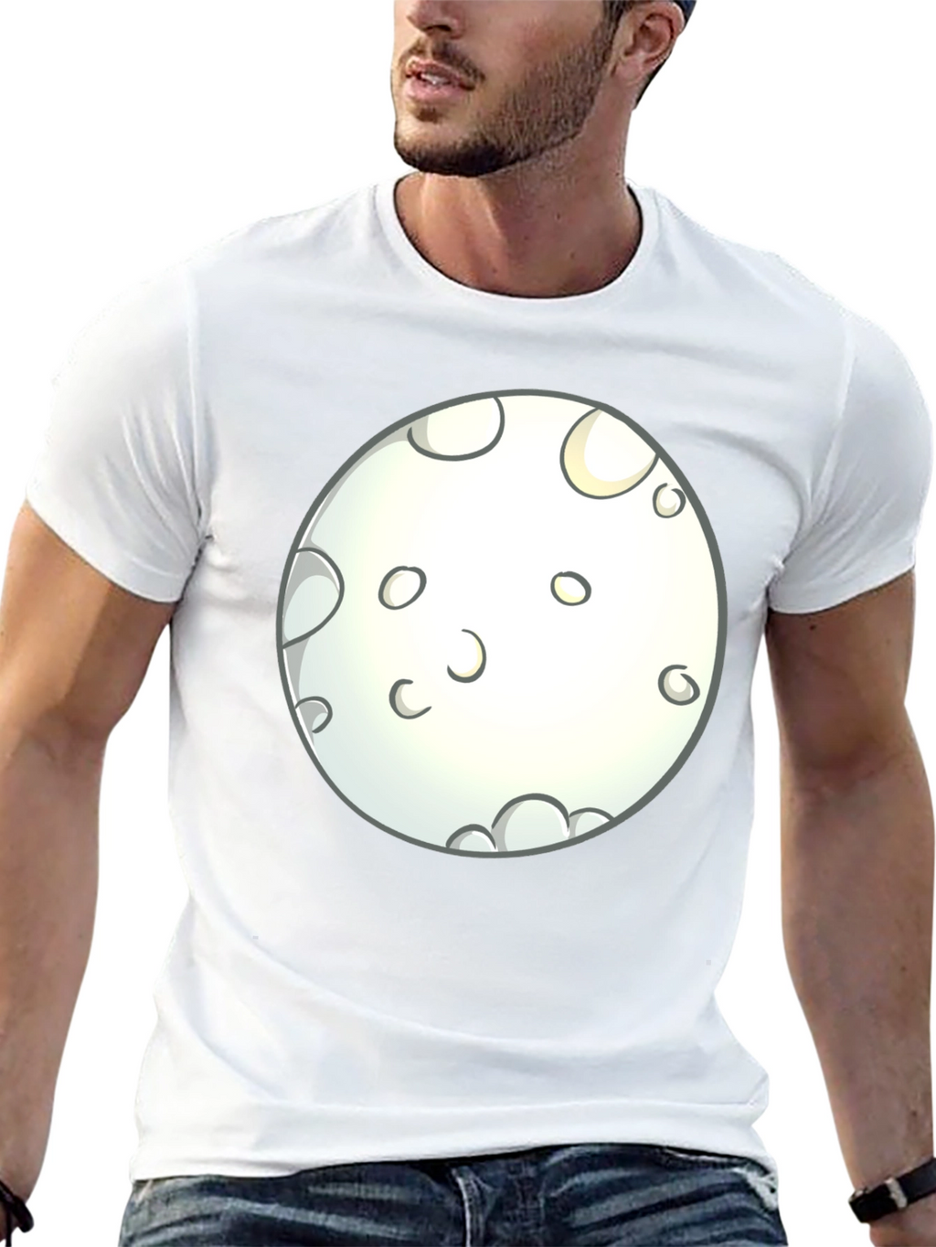 Moon Graphic Black T-Shirt - Casual Wear