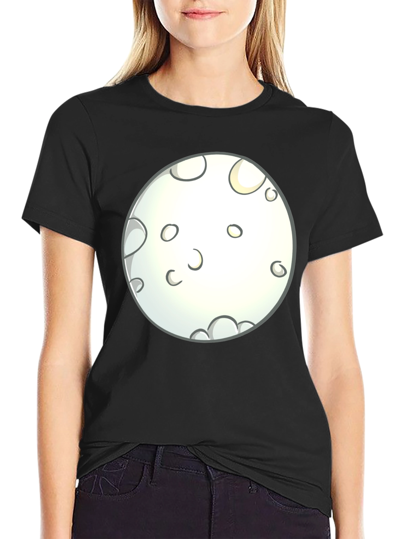 Moon Graphic Black T-Shirt - Casual Wear
