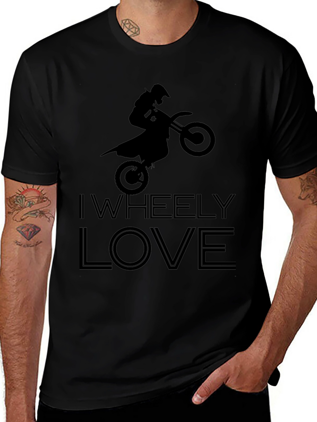 I Wheely Love Motorcycle T-Shirt - Black