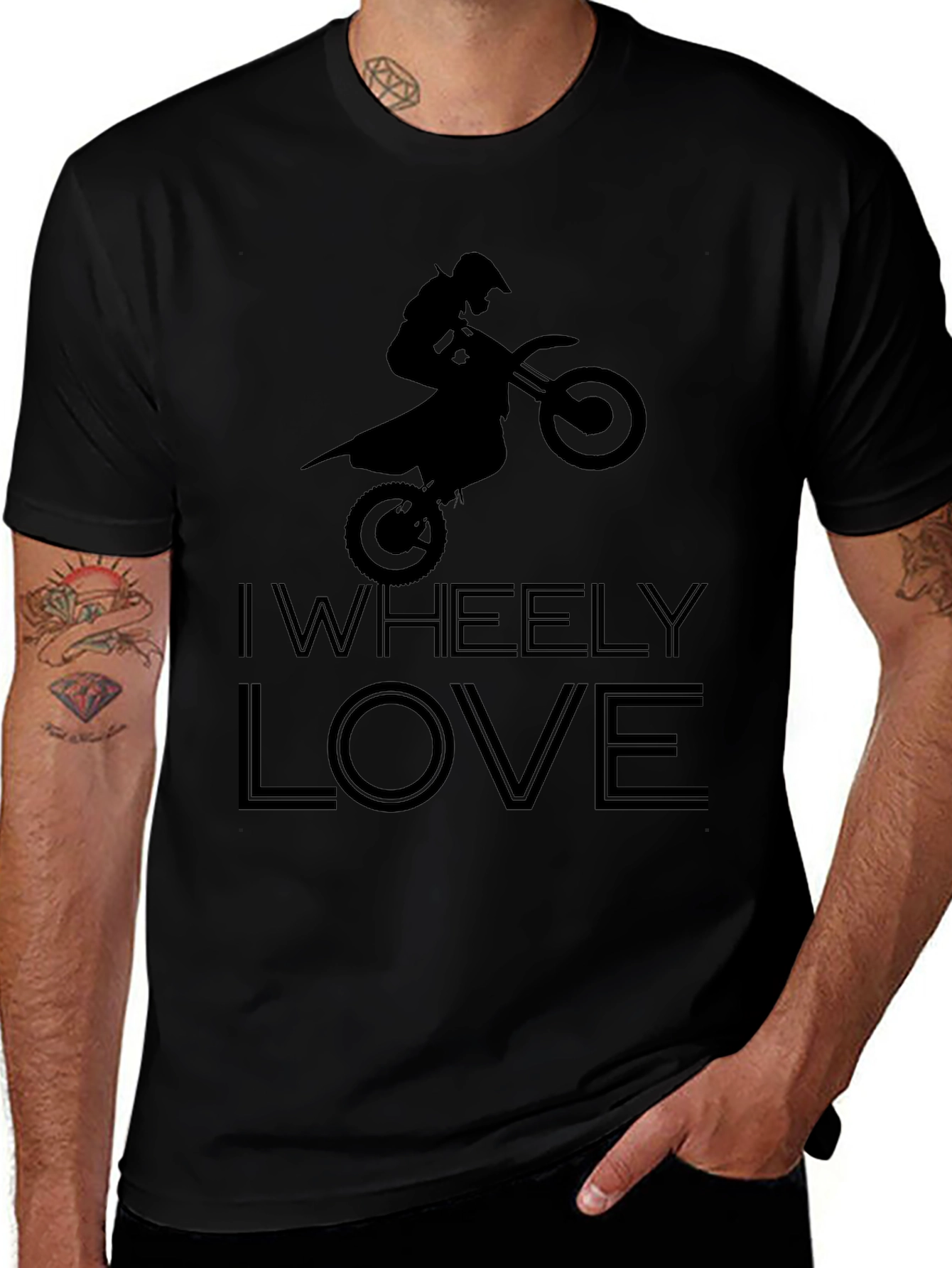 I Wheely Love Motorcycle T-Shirt - Black