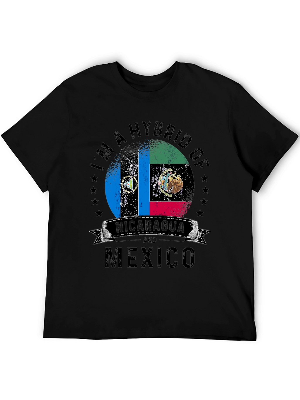 Hybrid Nicaragua and Mexico Flag T-Shirt