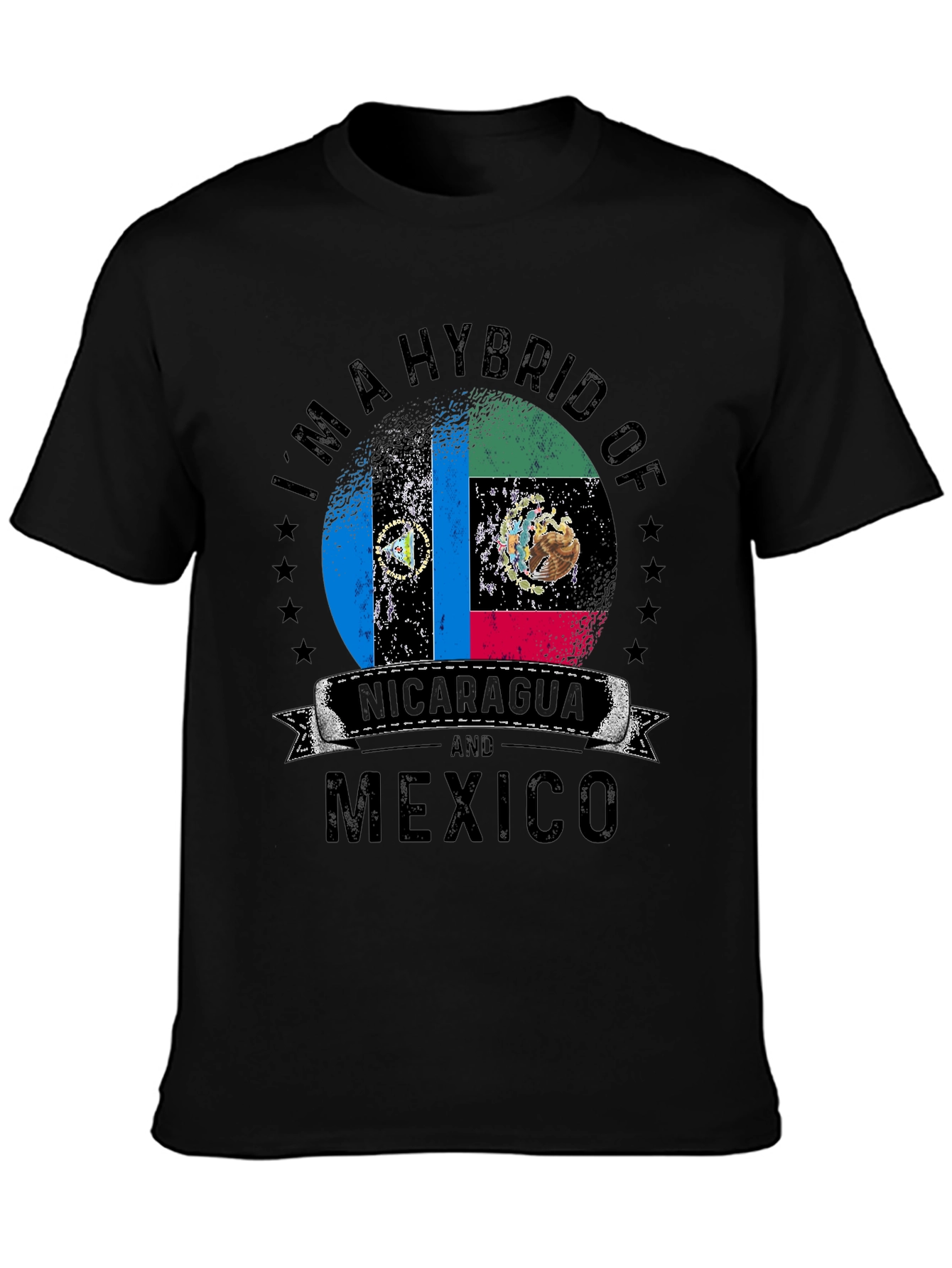 Hybrid Nicaragua and Mexico Flag T-Shirt