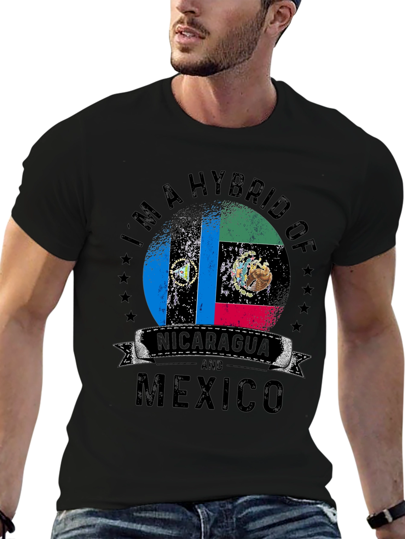 Hybrid Nicaragua and Mexico Flag T-Shirt