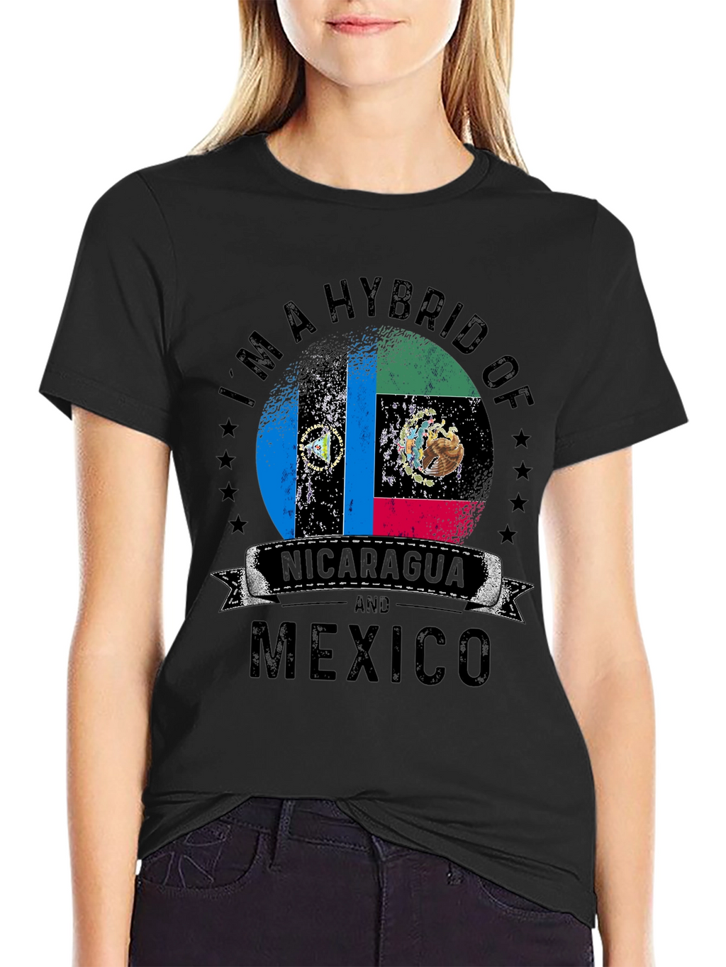 Hybrid Nicaragua and Mexico Flag T-Shirt