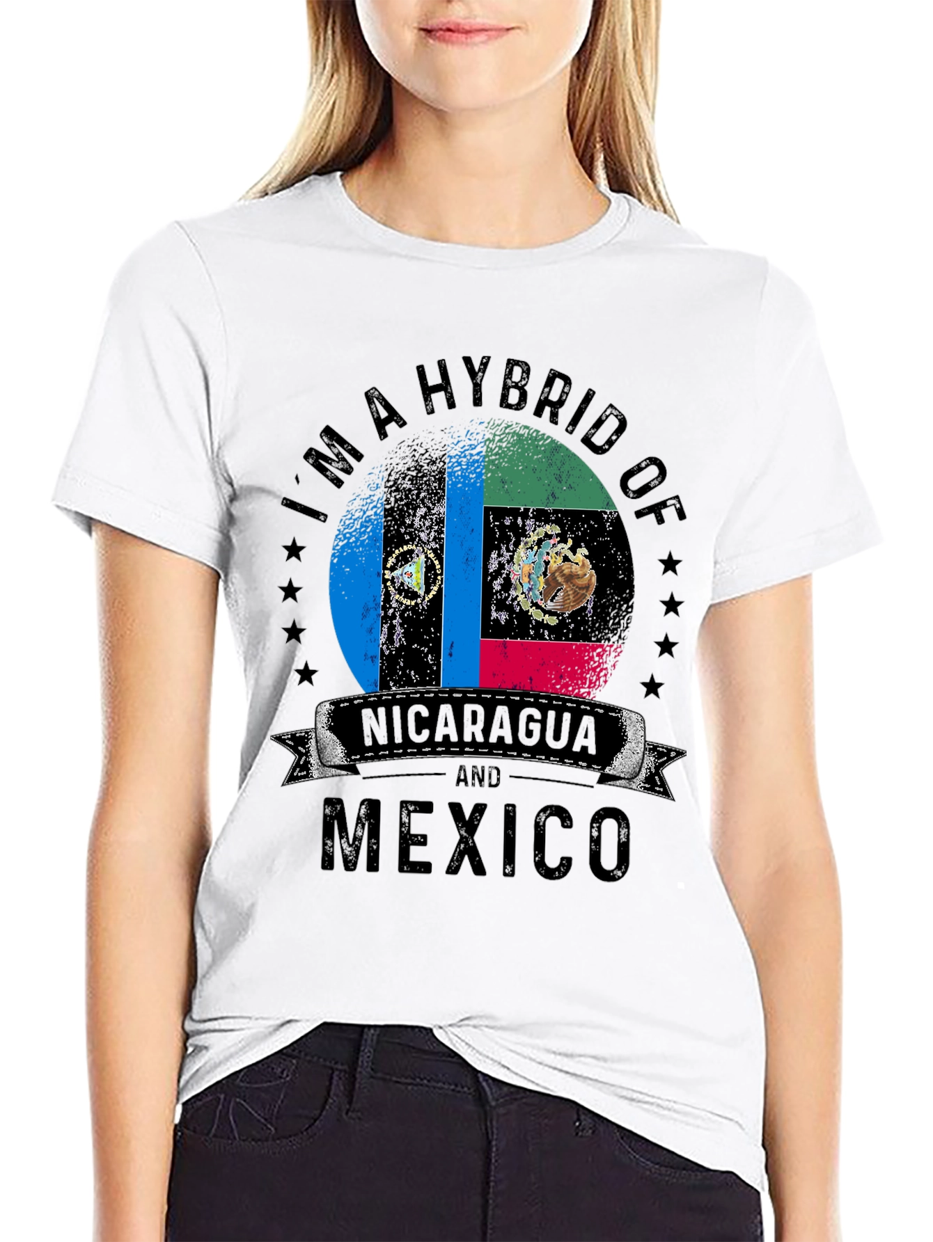 Hybrid Nicaragua and Mexico Flag T-Shirt