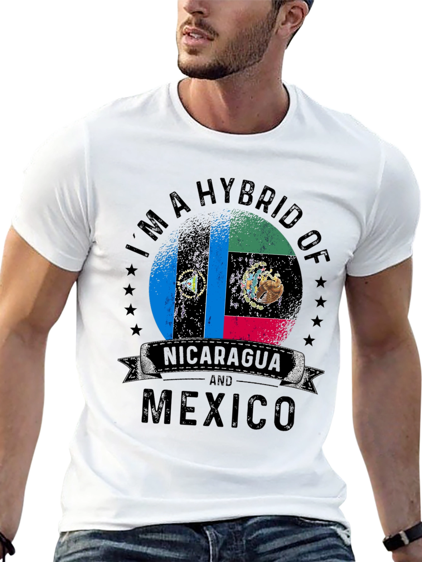 Hybrid Nicaragua and Mexico Flag T-Shirt