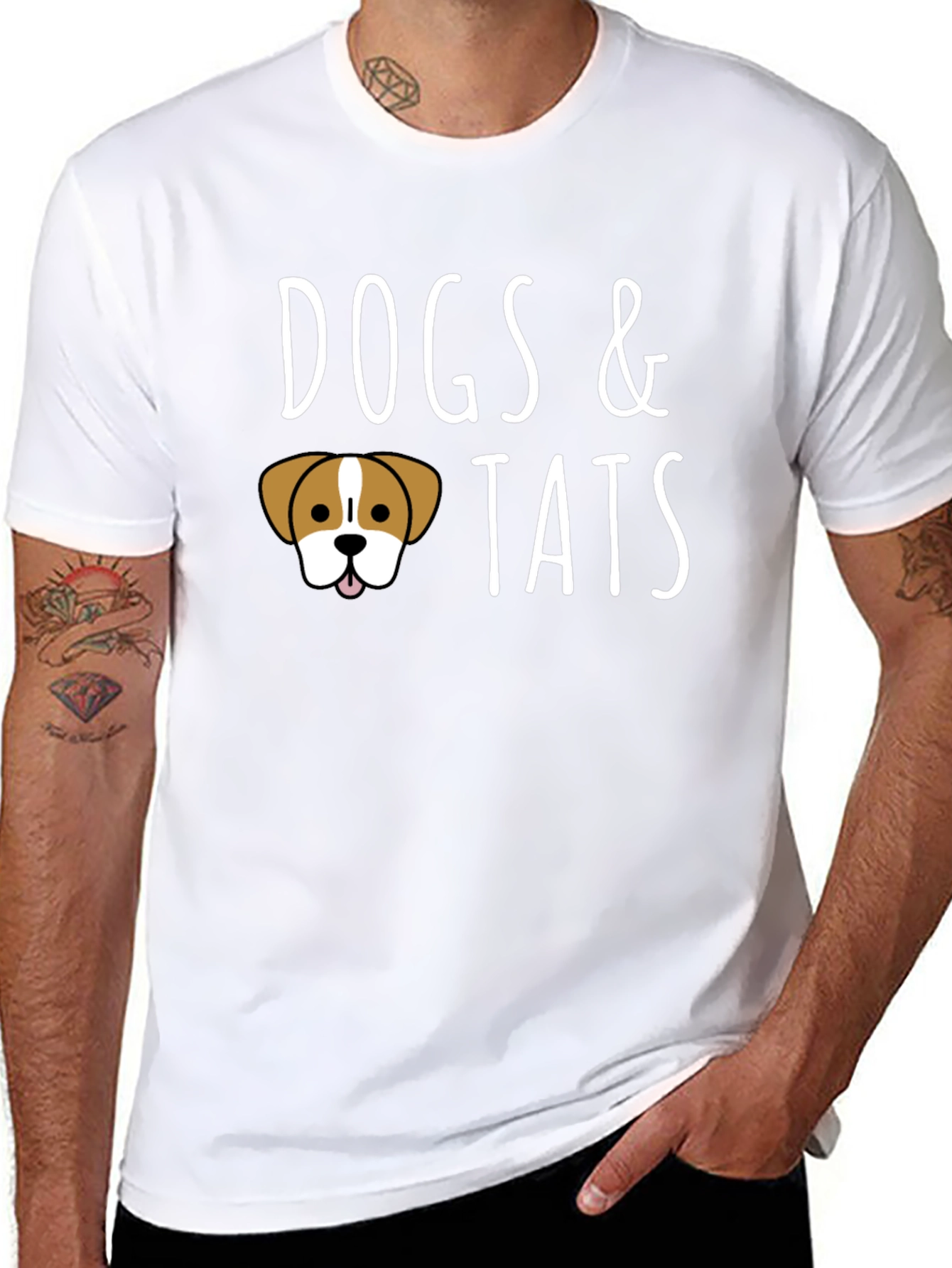 Dogs & Tats Graphic Tee - Black Crew Neck