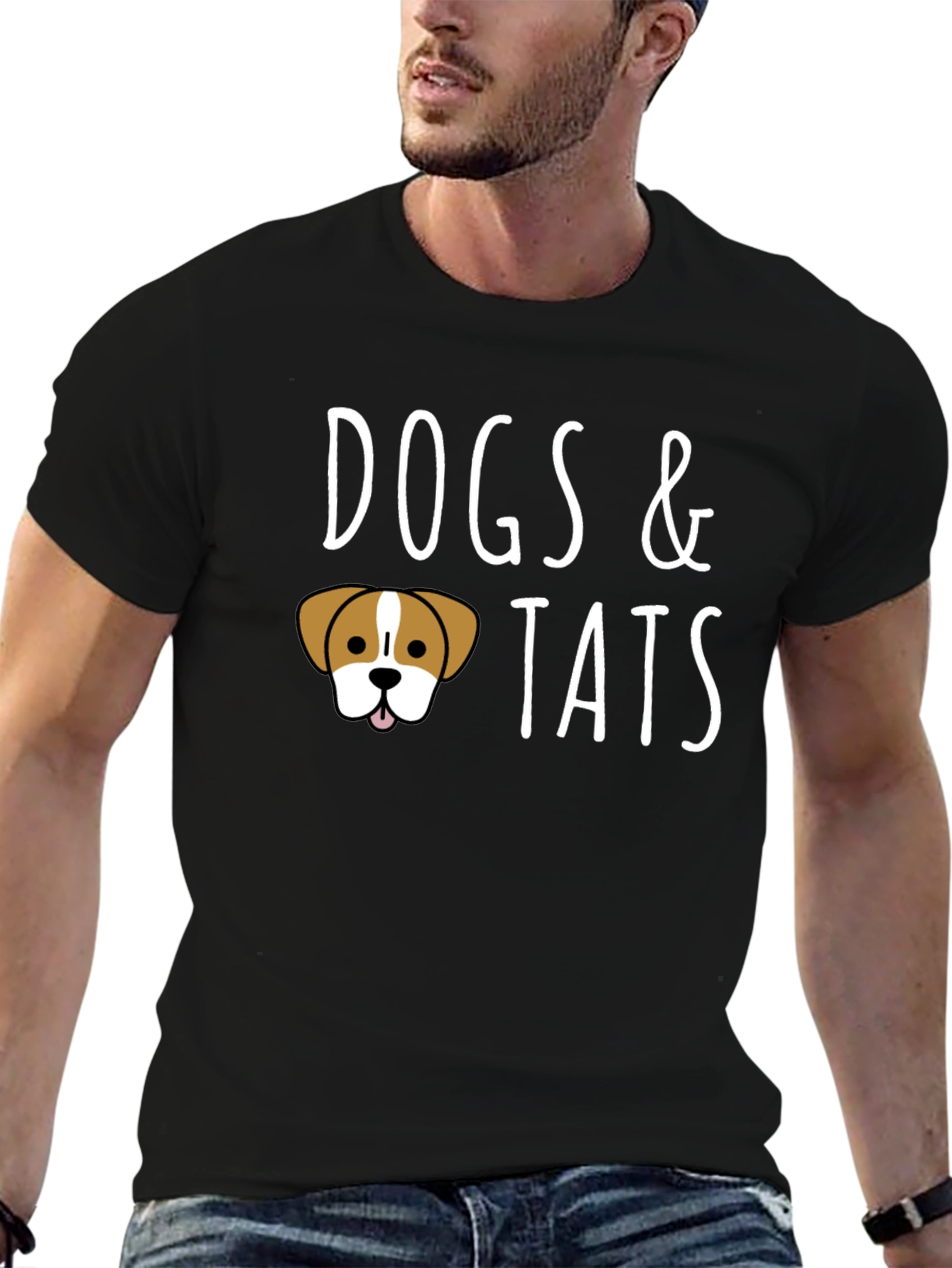 Dogs & Tats Graphic Tee - Black Crew Neck