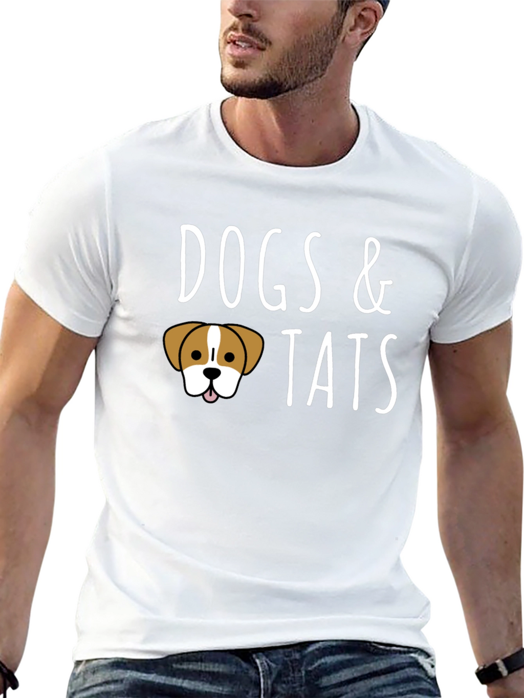 Dogs & Tats Graphic Tee - Black Crew Neck