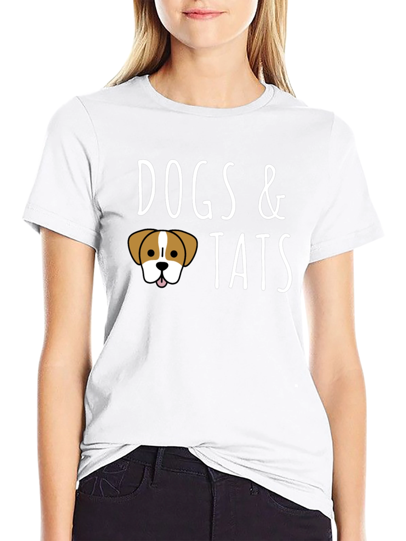 Dogs & Tats Graphic Tee - Black Crew Neck