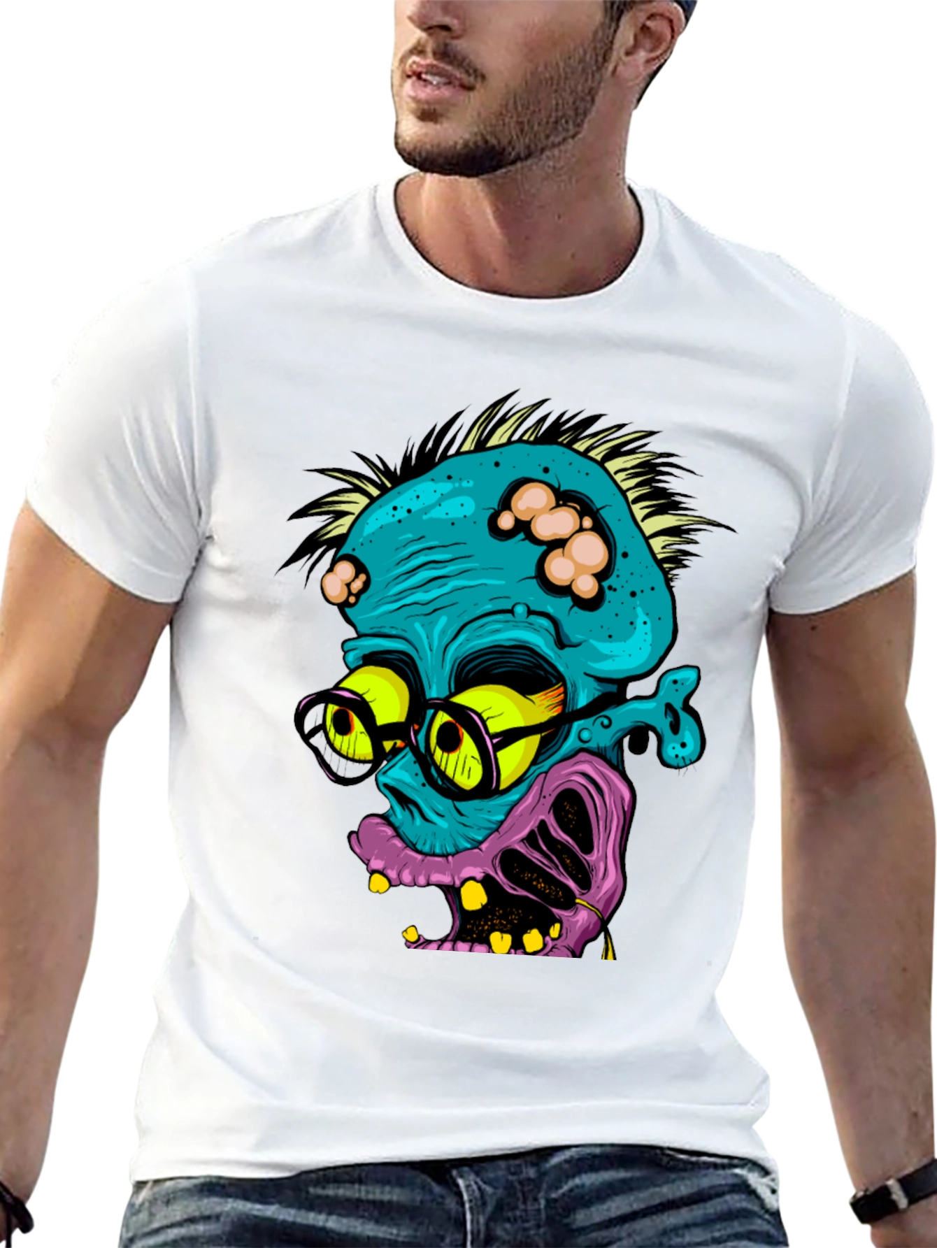 Zombie Nerd Graphic T-Shirt