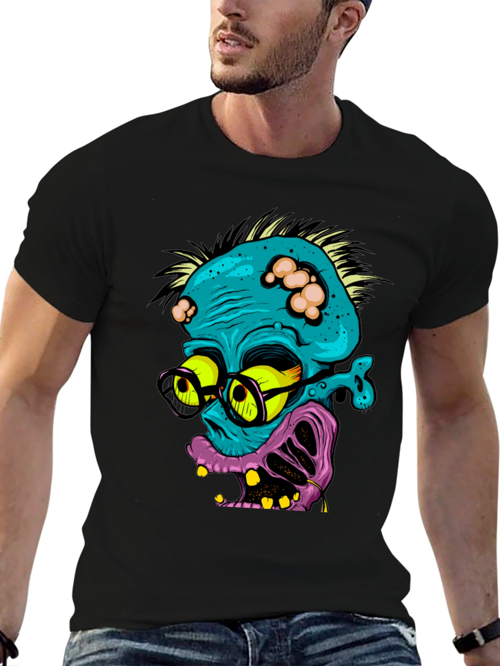 Zombie Nerd Graphic T-Shirt