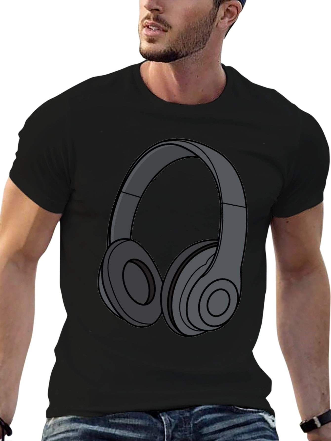 Modern Headphones Graphic T-Shirt