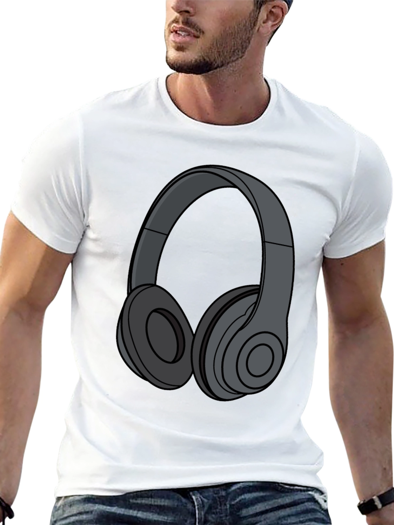 Modern Headphones Graphic T-Shirt